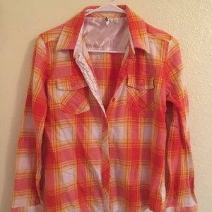 Orange and yellow flannel
